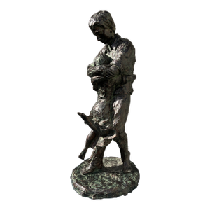 1970s Austin Production "Uttermost Welcome Home" Patinated Resin Brutalist Sculpture.