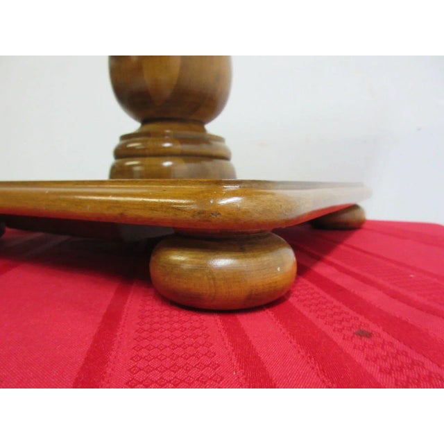 Brown Ethan Allen Nutmeg Heirloom Pedestal Lamp End Table For Sale - Image 8 of 11