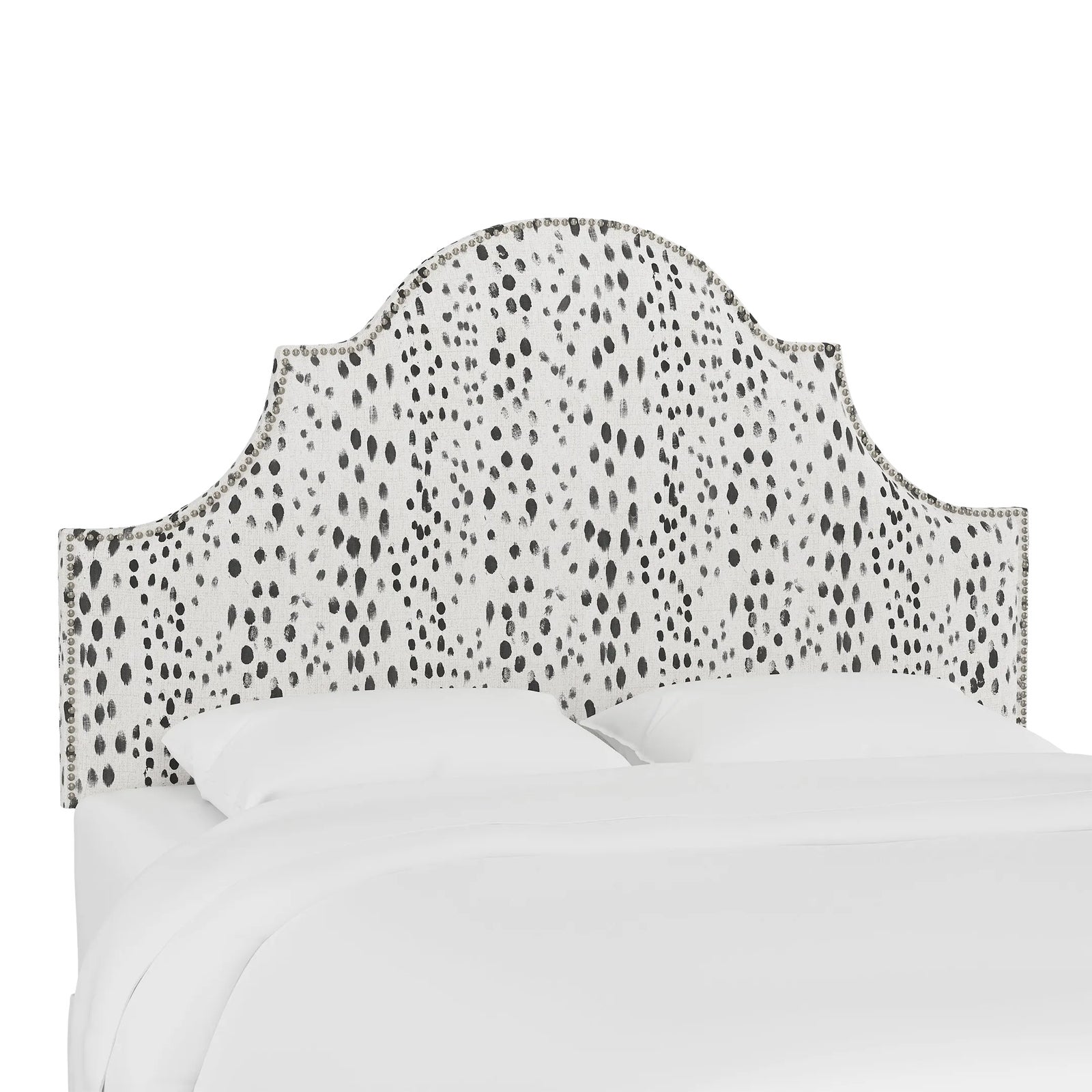 Halsted Headboard in Ink Linen Leopard, Full Chairish