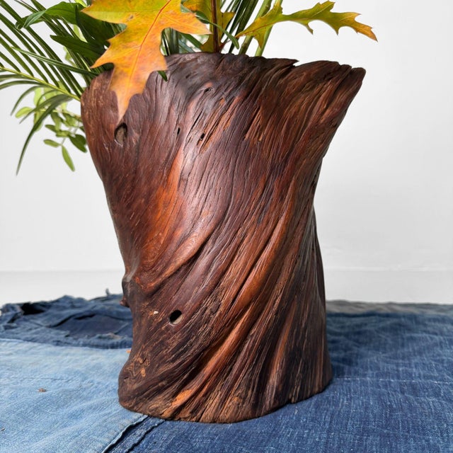 Japanese Rootwood Ikebana Vase, 1920s For Sale - Image 6 of 14