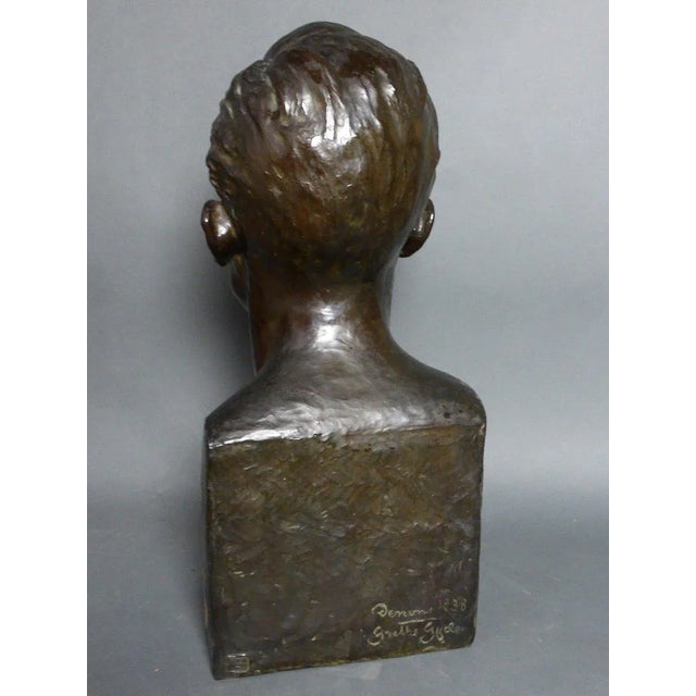 Metal Vintage Bronze Sculpture by Grethe Gyde Petersen For Sale - Image 7 of 13