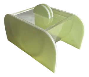 Art Deco Cosmetic Box in Mint Green Acrylic Glass