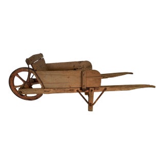 Antique Wheelbarrow in Weathered Salmon Color From England For Sale