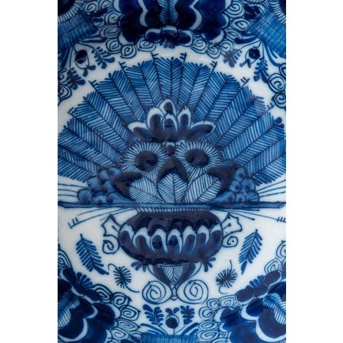 18th Century 18th Century Dutch Delft Blue and White Peacock Plates, Set of 2 For Sale - Image 5 of 16