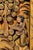 Gold Chinese Hand Carved Painted Vintage Small Three Panel Tabletop Screen Home Decor For Sale - Image 8 of 14