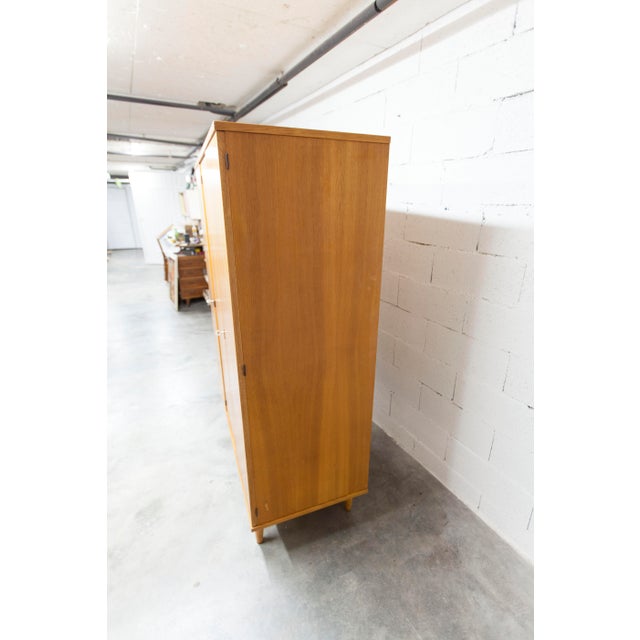 1960s Scandinavian Three-Door Wardrobe in Blond Teak, 1960s For Sale - Image 5 of 18