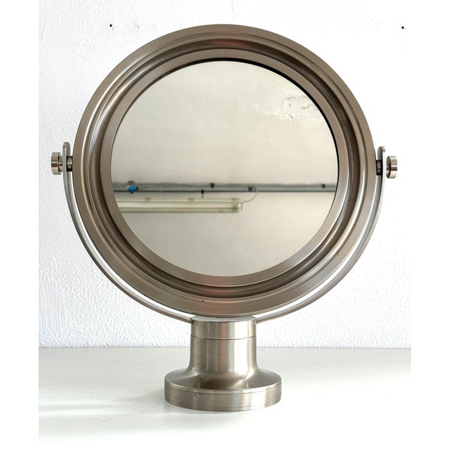 Artemide Mid-Century Swivel Table Mirror Nickelby Sergio Mazza Narciso for Artemide, 1960 For Sale - Image 4 of 14