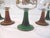 Lovely mid-century set of five Roemer wine glasses with beehive design stems. Set consists of two amber-shaded stems with...