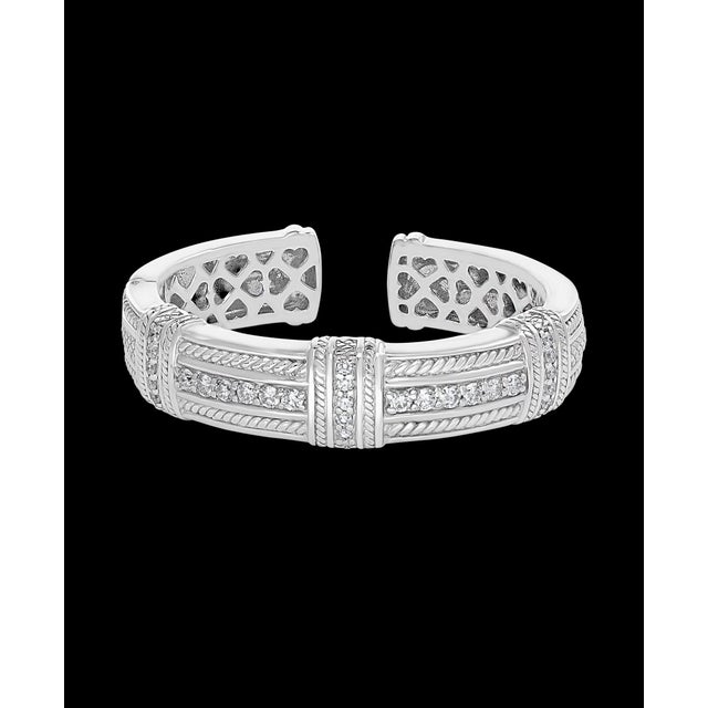 2.2 Carat Diamonds and 83 Gm 18 Karat Gold Cuff Bangle Bracelet Judith Ripka For Sale - Image 18 of 18