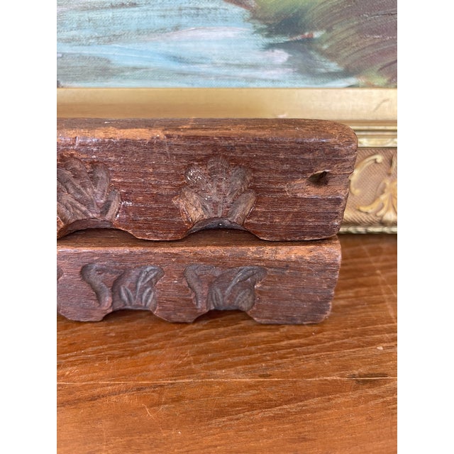Likely Antique Dutch Carved Wood Molding Samples With Botanical Motifs, Set of Two From Kunsthandel De Luifel Hilversum. For Sale - Image 9 of 10
