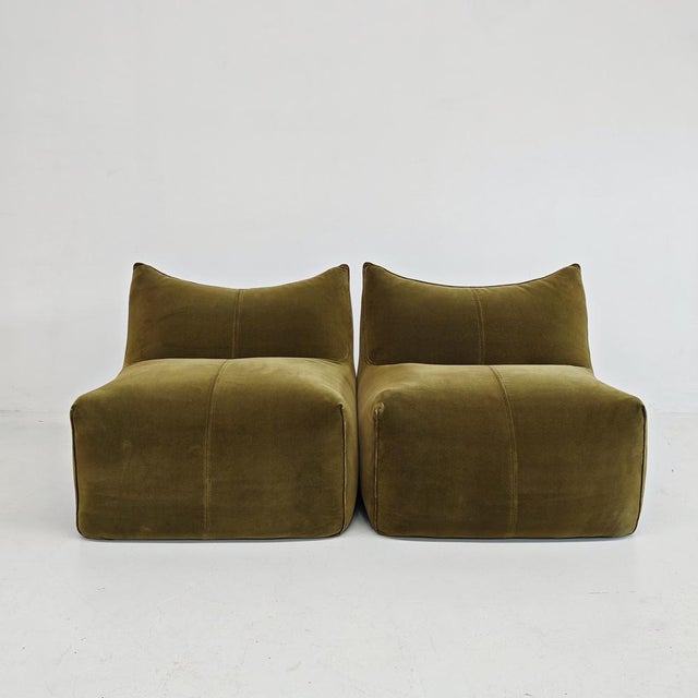 Mario Bellini Le Bambole Modular Armchairs in Green Velvet by Mario Bellini for B&B Italia, 1970s, Set of 2 For Sale - Image 4 of 18