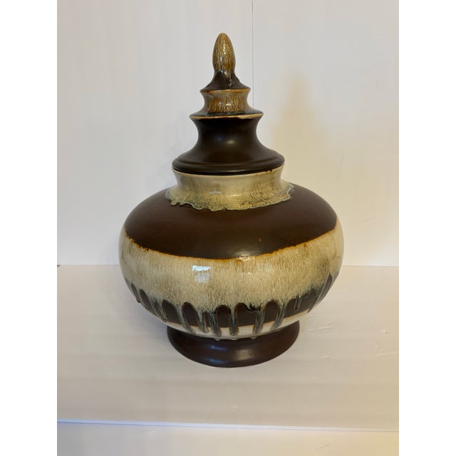 Abstract Vintage Cereomonial Temple Jar With Lid - A Set For Sale - Image 3 of 5
