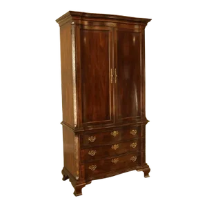 Henredon Chippendale George III Style Tall Mahogany Armoire Chest