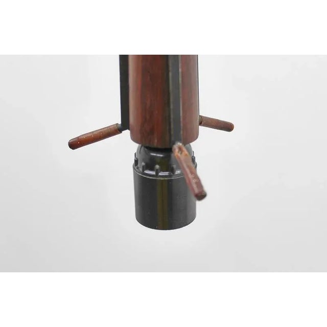 Mid-Century Modern Italian Suspension Lamp in Wood and Frosted Glass, 1960s For Sale - Image 13 of 14