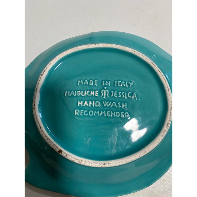 Turquoise 1990s Italian Turquoise Fish Plate For Sale - Image 8 of 9