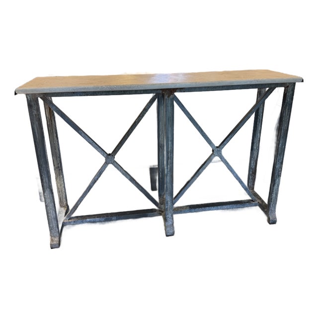 Rustic Iron Console Table For Sale