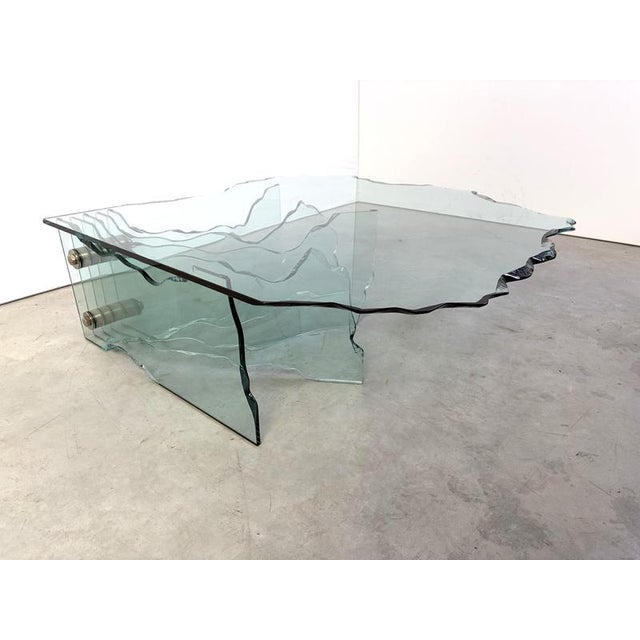 Shell Glass Coffee Table attributed to Danny Lane for Fiam Italy, 1980s For Sale - Image 8 of 13
