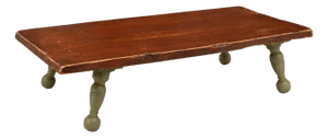 Organic Modern Coffee Table in Old Chapel Satin Walnut™ & Sagewood™ Handcrafted Primitive Form
