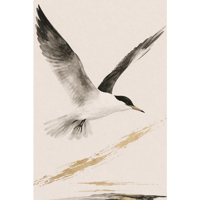 Not Yet Made - Made To Order Coastal Seabird Study, Minimalist Nautical Art Print, 24″ × 36″ Reproduction For Sale - Image 5 of 10