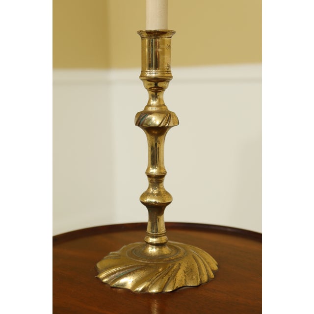 Mahogany Pedestal Base Table With Mounted Brass Lamp Chairish