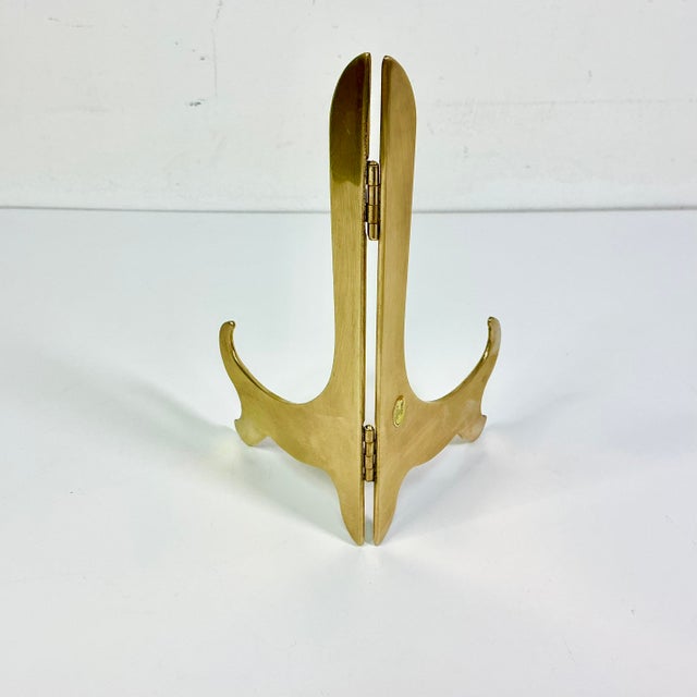 Brass 1970s Vintage Boho Chic Hollywood Regency Brass Picture Tabletop Easel For Sale - Image 8 of 10