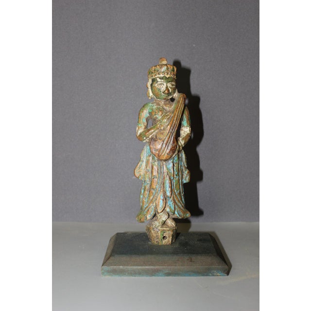 Polychrome Wood Sculptures, North India, 19th Century, Set of 2 For Sale - Image 6 of 13