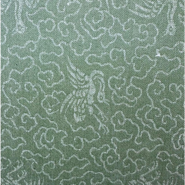 1920s Italian Art Deco Chinoiserie Four-Panel Hand-Painted Screen With Gold Gilt – Sage Green For Sale - Image 15 of 18