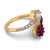 Contemporary Antique Inspired Diamond Ruby 18k Gold Toi Et Moi Ring, Size 6 For Sale - Image 3 of 4