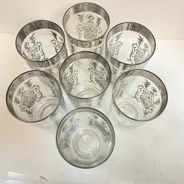 Silver Shield Glass Tumblers by Century Metalcraft 1960's- Set of 7 For Sale In Sacramento - Image 6 of 6