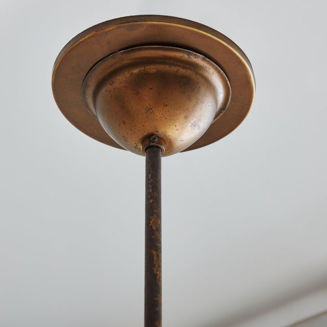 Glass + Brass Sputnik Pendant Light, Italy 1960s For Sale In Chicago - Image 6 of 11