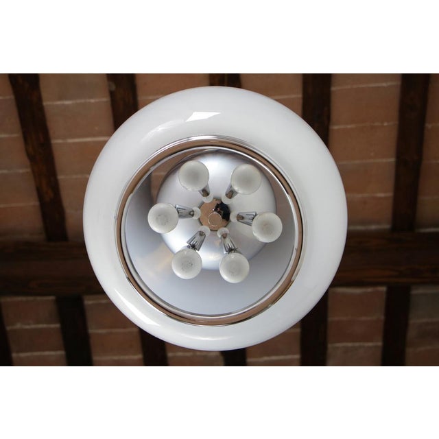 Mid-Century Italian Space Age Pendant Lamp in Glass and Steel from Mazzega, 1970s For Sale - Image 10 of 14