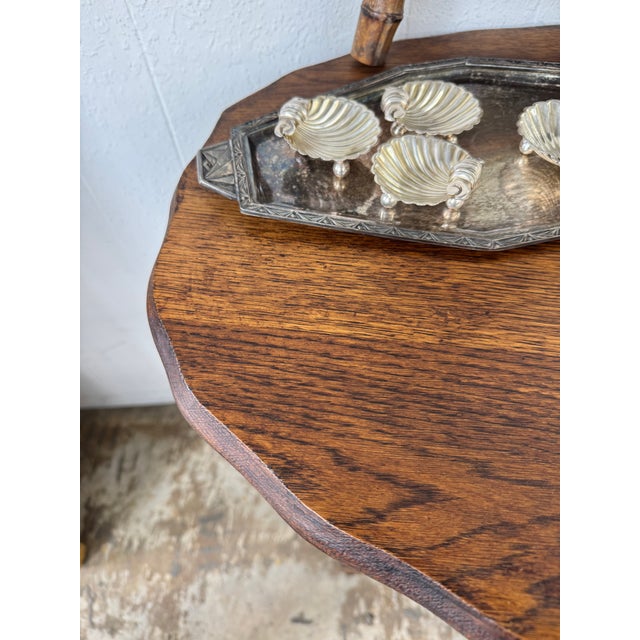 Antique English Barley-Twist Side Table With Scalloped Top, C. 1900 For Sale - Image 9 of 9
