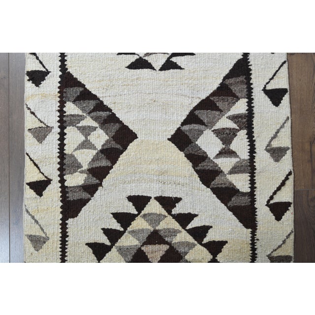 Beige 1970s Vintage Turkish Oushak Handmade Wool Cotton Beige Runner Rug For Sale - Image 8 of 11