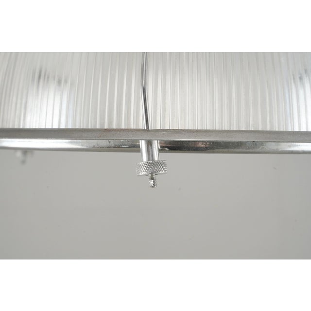 Mid 20th Century Mid 20th Century Restored Industrial Holophane Steel Factory Pendant Light For Sale - Image 5 of 10