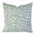 Jan Showers for Kravet Lynx Dot in Ciel Pillow Cover - Square Euro Sham - Light Blue With Cream Animal Spot Linen Print Cushion Case For Sale