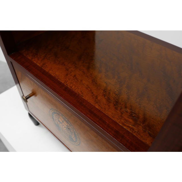 Art Deco Arched Side Table with Storage Unit and Black Marble Top, France, 1920s For Sale - Image 14 of 16