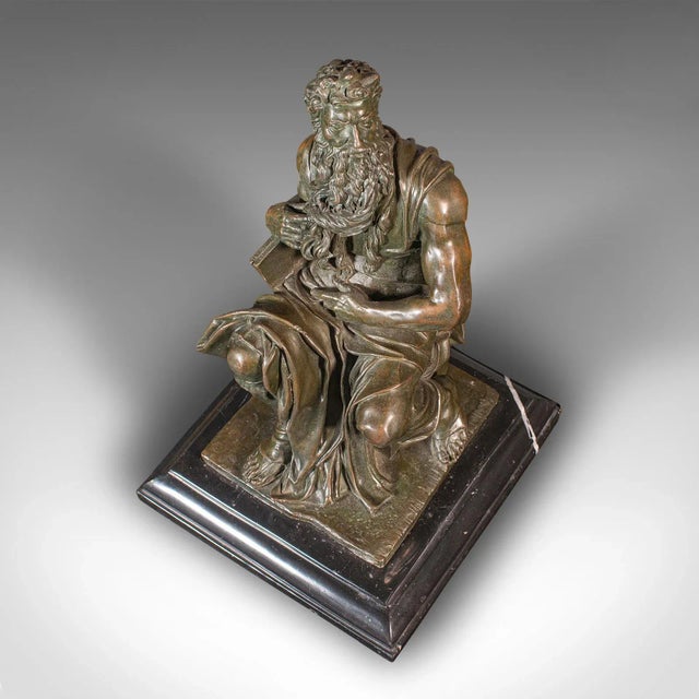 1960s Vintage English Bronze Decorative Figure of Moses For Sale - Image 6 of 13
