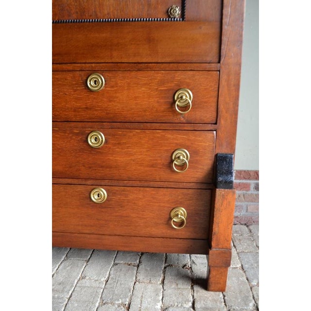 Brown Antique Oak Empire Secretaire Desk For Sale - Image 8 of 14