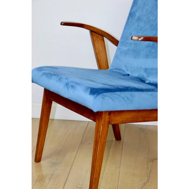 Blue Vintage 300-123 Armchair by M. Puchała, 1970s For Sale - Image 8 of 10