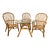 1980s Coastal Island Style Rattan/Bamboo Glass Top Dining or Game Table & 4 Chairs a Set For Sale