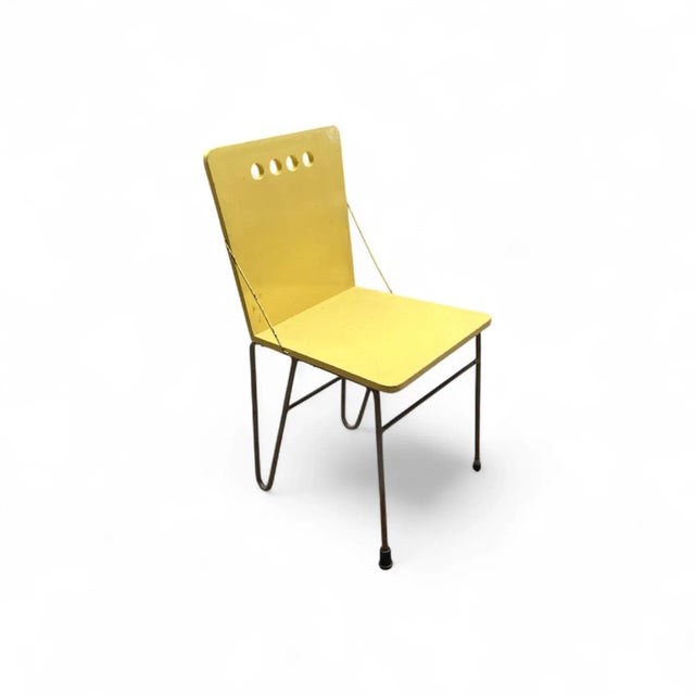 Mid-Century Modern Dutch Yellow Lacquered Plywood and Metal Dining Chair by Gerrit Jr. Rietveld, 1954 For Sale - Image 18 of 18