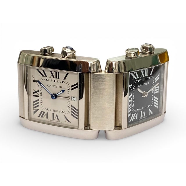 Tank Française Folding Dual-Time Desk Clock from Cartier, 2000 For Sale - Image 12 of 12