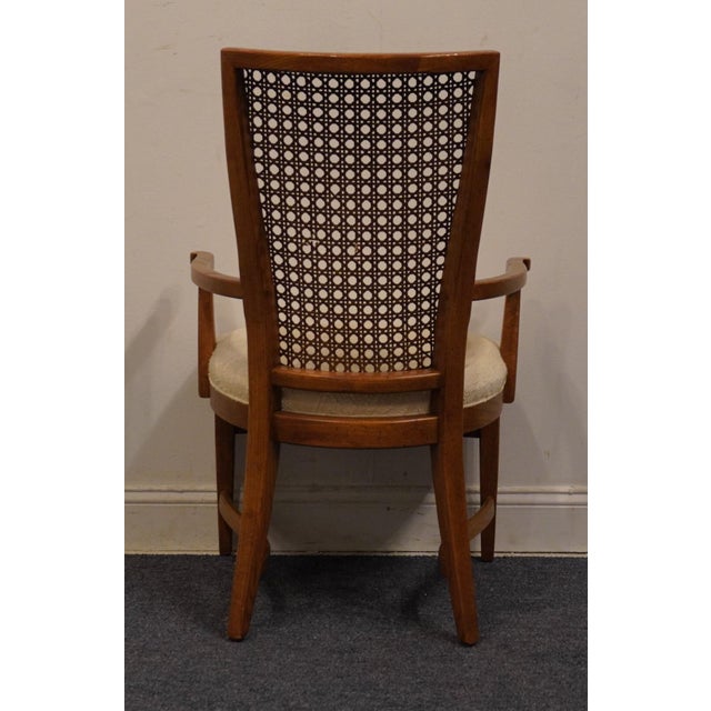 Century Furniture Solid Oak Rustic Country French Cane Back Dining Arm Chair For Sale In Kansas City - Image 6 of 10