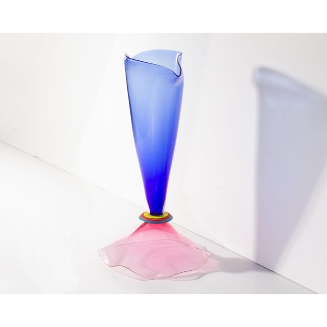 Stephan Cox Postmodern Art Glass Vase For Sale - Image 4 of 7