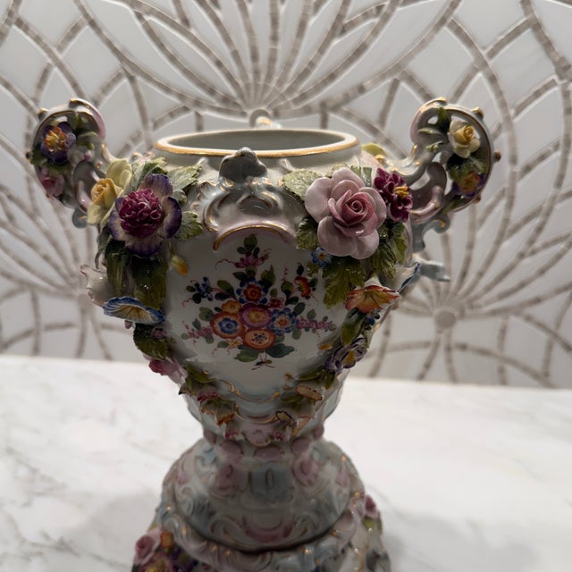 Ceramic 19th Century Dresden Porcelain Lidded Vase For Sale - Image 7 of 12