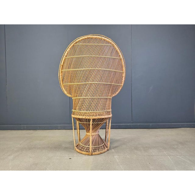 Vintage Wicker Peacock Chair, 1970s For Sale - Image 4 of 16