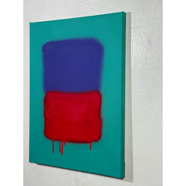 Abstract, Modern Color Field Painting From the Series Bleeding Rothko “Green, Purple, Red” On Canvas, stretched and ready...