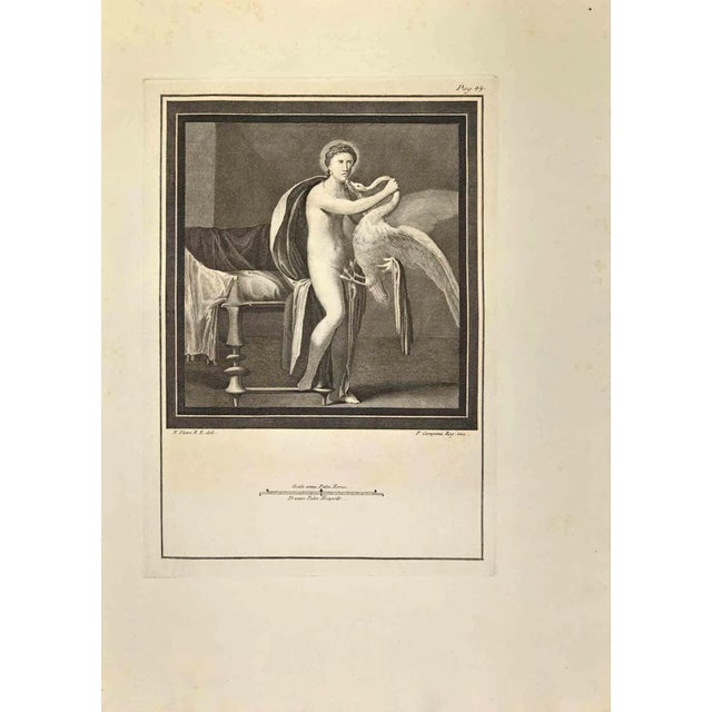 Carlo Nolli, Leda with the Swan, Etching, 18th Century For Sale