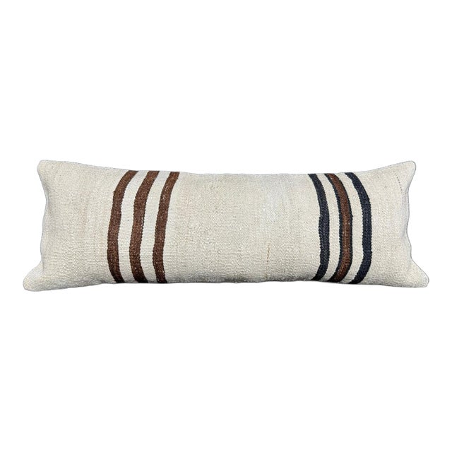 Turkish Hemp Pillow Cushion Natural Beige Brown Cushion Cover 14x40 For Sale
