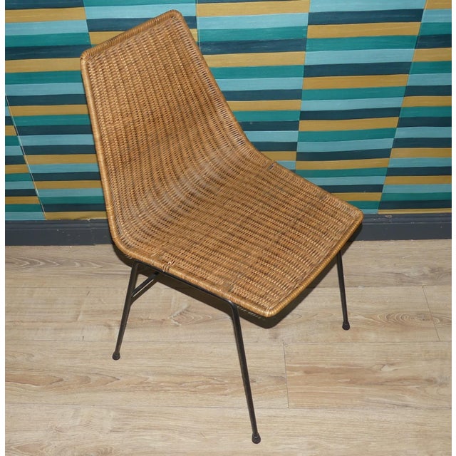 Beige Basket Chairs in Rattan and Metal from Gian Franco Legler, 1950s, Set of 2 For Sale - Image 8 of 15